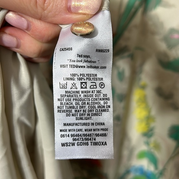 Ted Baker Timoxa Printed Ruffle Dress Ted size 4 or US 10 - Picture 6 of 8